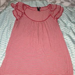 Red and White Stripes H&M Blouse